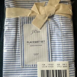 J.Crew placemat set. seersucker stripe
